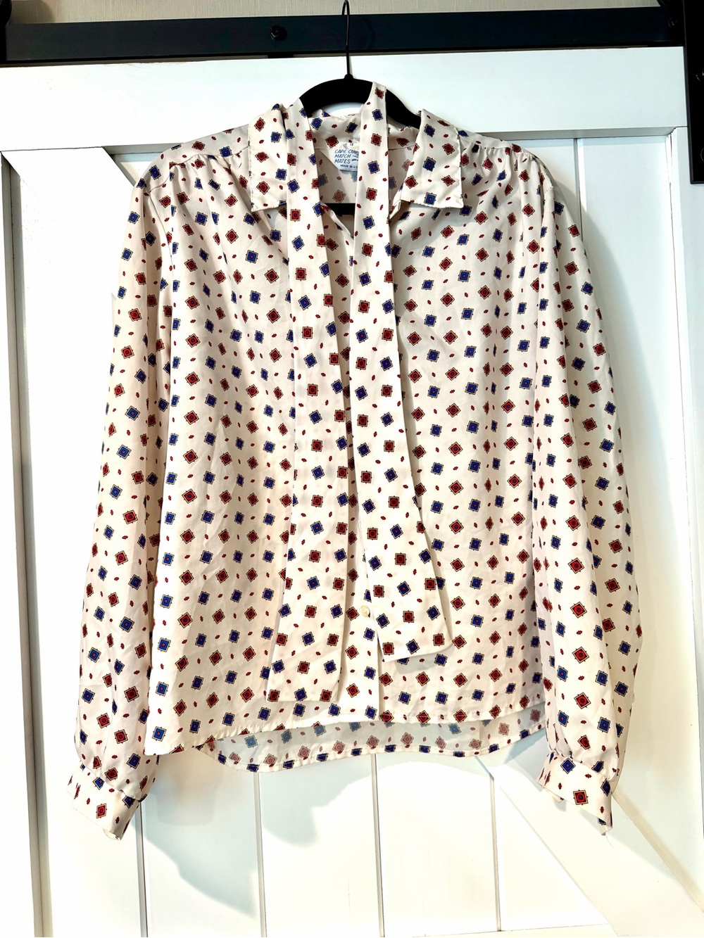 Vintage Cape Cod Match Mates Secretary Blouse - size 18 made in USA